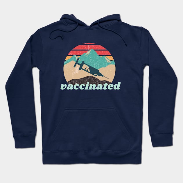 Vaccinated Retro Sunset Hoodie by High Altitude